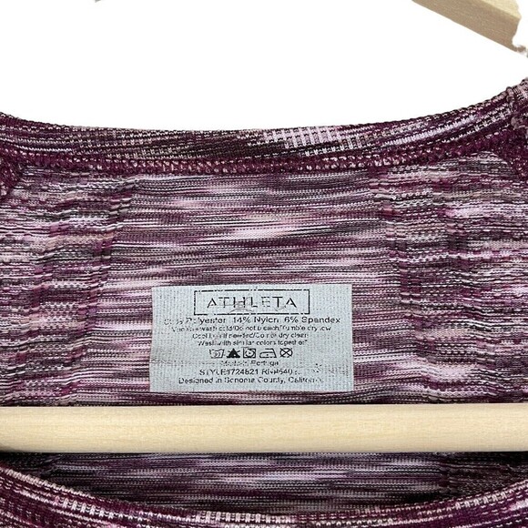 Athleta Small Fastest Track Top Burgundy Space Die Long Sleeve Womens READ - Picture 4 of 13